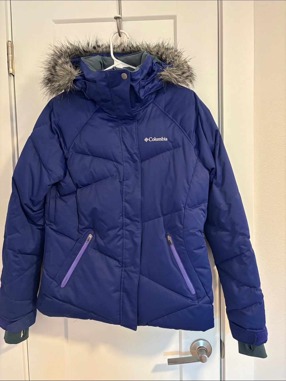 Columbia Women’s Down Puffer Jacket with Removable Faux-Fur Hood